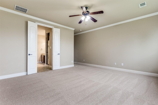 302 Shire Ln, Celina, TX 75009 - unfurnished room featuring crown molding, a ceiling fan, and light carpet