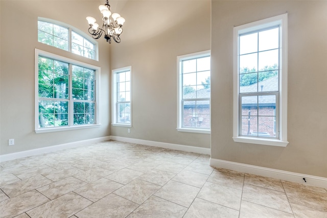302 Shire Ln, Celina, TX 75009 - empty room with a chandelier and baseboards