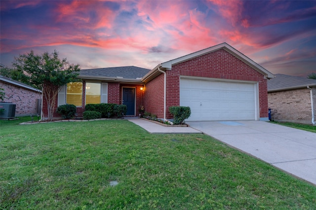 1637 Thornhill Ln, Little Elm, TX 75068 - single story home featuring brick siding, concrete driveway, an attached garage, and a front lawn