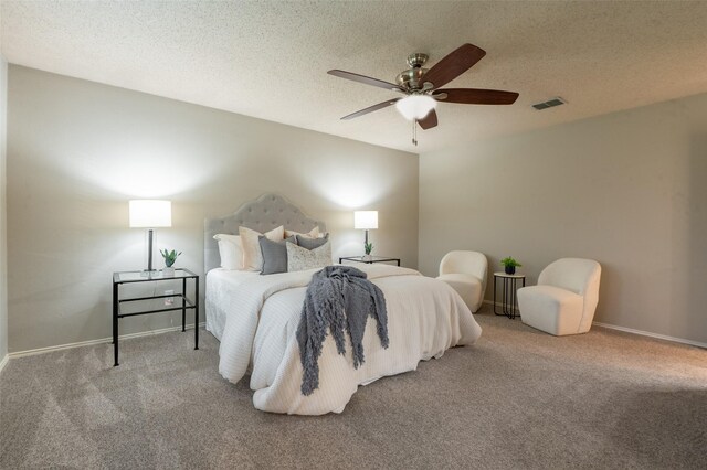 1637 Thornhill Ln, Little Elm, TX 75068 - living area with carpet floors, ceiling fan, and a textured ceiling