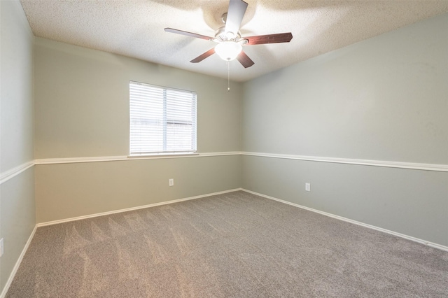 1637 Thornhill Ln, Little Elm, TX 75068 - spare room featuring ceiling fan, carpet flooring, and a textured ceiling