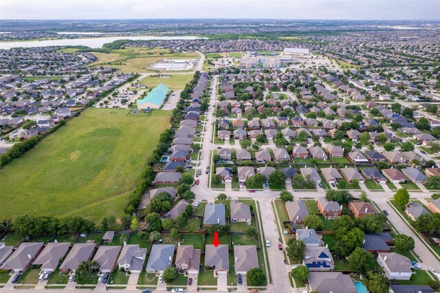 1637 Thornhill Ln, Little Elm, TX 75068 - aerial perspective of suburban area featuring a pool area
