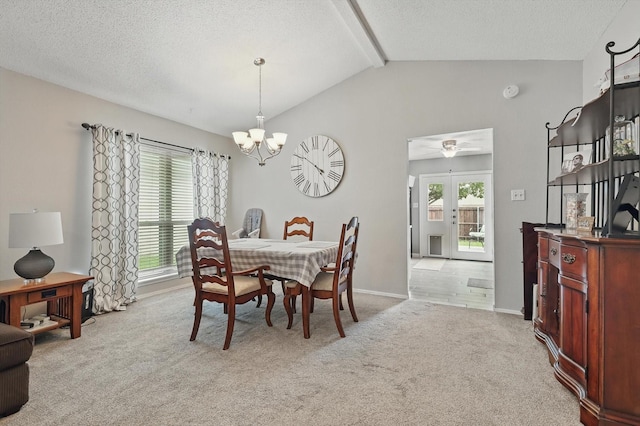 4109 Malone Ave, The Colony, TX 75056 - dining area with a chandelier, light colored carpet, and a textured ceiling