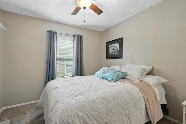 4109 Malone Ave, The Colony, TX 75056 - bedroom with carpet floors, ceiling fan, and a textured ceiling