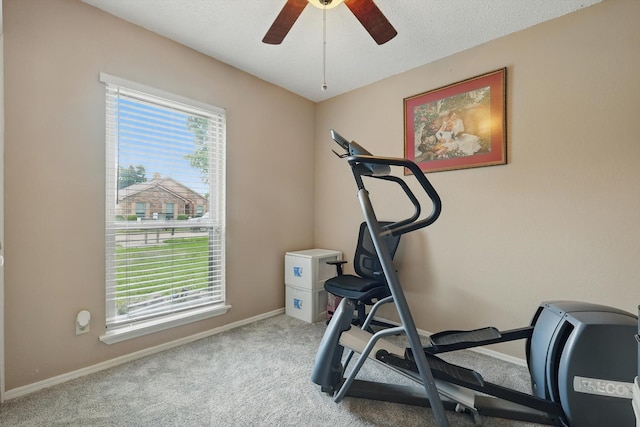 4109 Malone Ave, The Colony, TX 75056 - exercise room featuring carpet flooring and ceiling fan