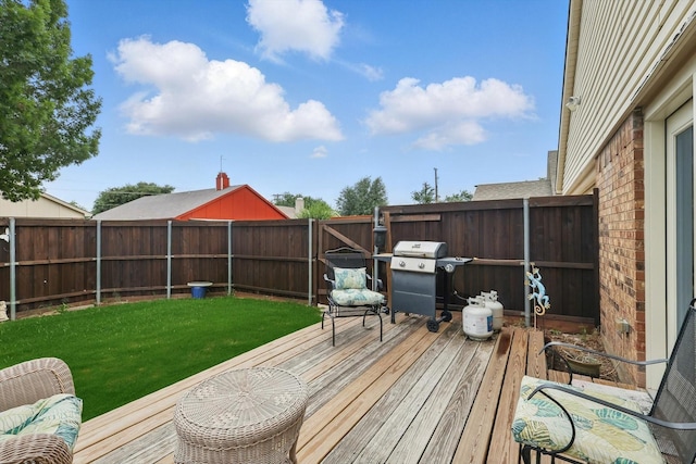 4109 Malone Ave, The Colony, TX 75056 - deck with grilling area and a fenced backyard