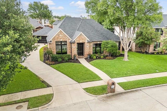 801 Cliffmoor Dr, Keller, TX 76248 - view of front facade with roof with shingles, brick siding, and a front yard