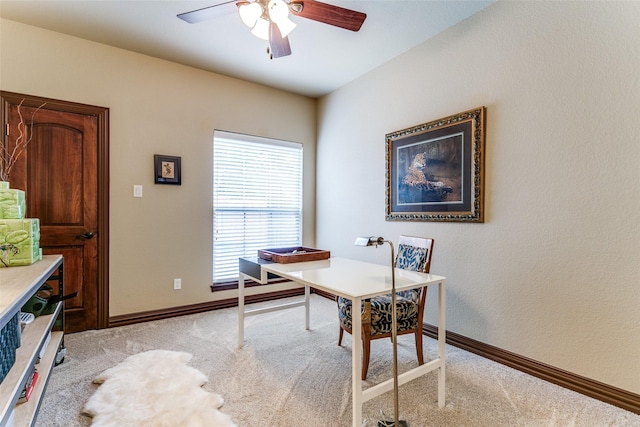 223 Wood St Unit 201, Grapevine, TX 76051 - home office featuring light carpet and ceiling fan