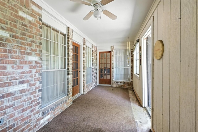 1419 Juniper Ln, Lewisville, TX 75077 - unfurnished sunroom with ceiling fan