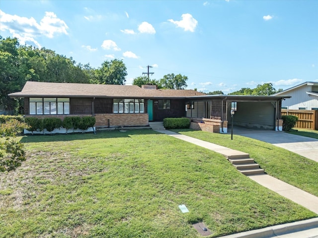4608 Winthrop Ave E, Fort Worth, TX 76116 - single story home featuring concrete driveway, a carport, brick siding, and a chimney
