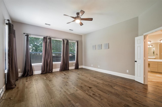 2413 Bachman Dr, Flower Mound, TX 75028 - empty room with hardwood / wood-style floors and ceiling fan