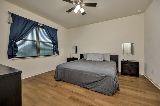 5921 Obsidian Creek Dr, Fort Worth, TX 76179 - bedroom featuring wood finished floors and a ceiling fan