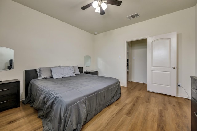 5921 Obsidian Creek Dr, Fort Worth, TX 76179 - bedroom with light wood-style floors and a ceiling fan
