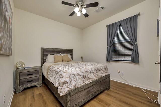5921 Obsidian Creek Dr, Fort Worth, TX 76179 - bedroom featuring wood finished floors and ceiling fan
