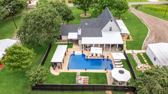 9867 Dripping Springs Rd, Denison, TX 75021 - aerial view of property and surrounding area featuring a pool area