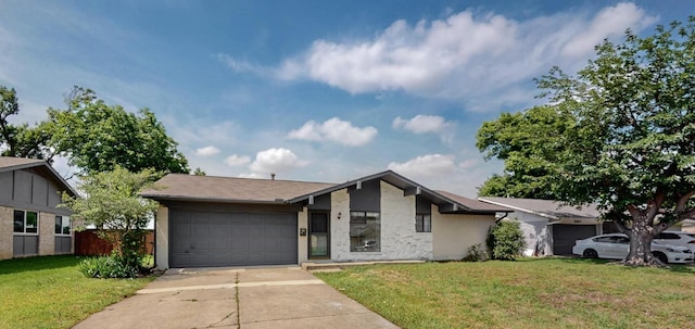 1225 Briarcove Dr, Richardson, TX 75081 - mid-century home featuring an attached garage, driveway, stone siding, and stucco siding