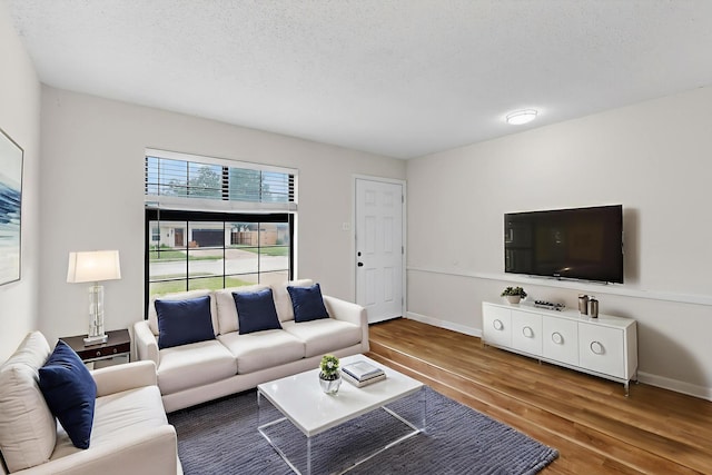 1225 Briarcove Dr, Richardson, TX 75081 - living room featuring wood finished floors and a textured ceiling
