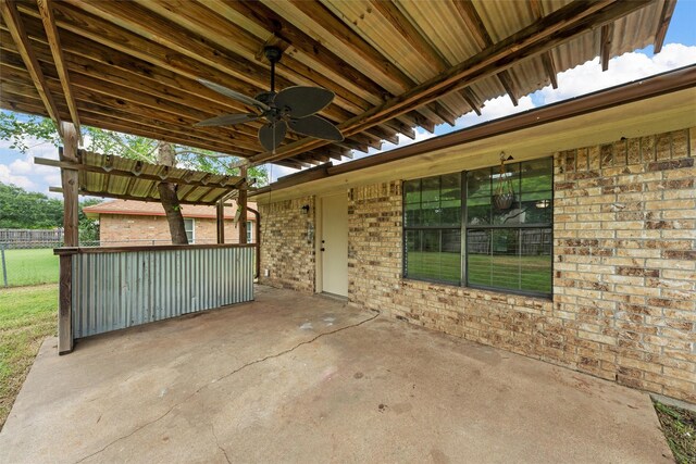 202 Lee Ln, Lorena, TX 76655 - view of patio featuring ceiling fan