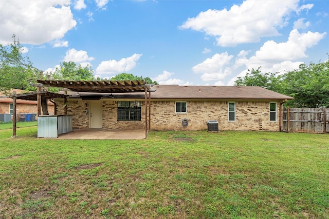 202 Lee Ln, Lorena, TX 76655 - rear view of property with a pergola, a patio, and brick siding