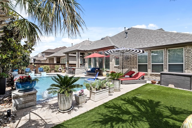 1861 Snapdragon Rd, Frisco, TX 75033 - view of pool with a yard, a patio, and an outdoor hangout area