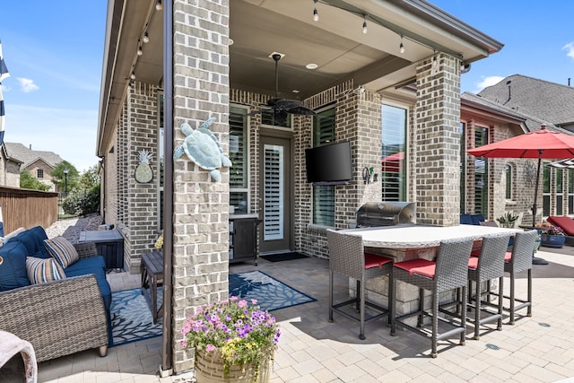 1861 Snapdragon Rd, Frisco, TX 75033 - view of patio featuring an outdoor bar and area for grilling