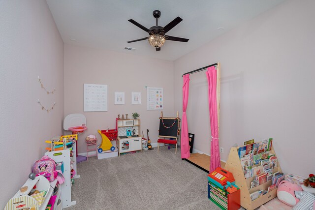 4001 Bamboo Trl, Mckinney, TX 75071 - game room featuring carpet and ceiling fan