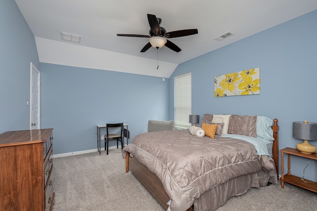 4001 Bamboo Trl, Mckinney, TX 75071 - bedroom featuring lofted ceiling, light carpet, and a ceiling fan