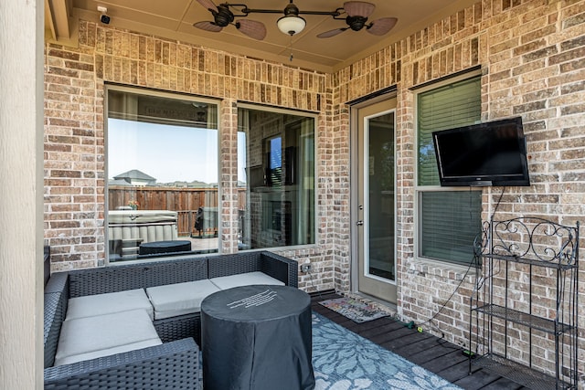 4001 Bamboo Trl, Mckinney, TX 75071 - view of patio featuring a ceiling fan