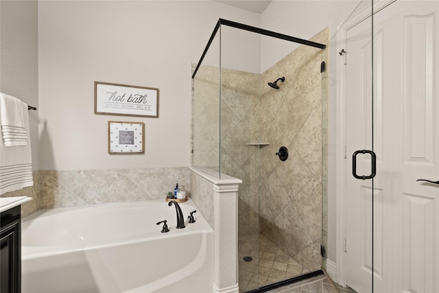 1501 Birdsong Ct, Midlothian, TX 76065 - full bath with a bath, a stall shower, and vanity
