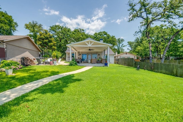 105 Causeway Ct, Gun Barrel City, TX 75156 - back of property featuring a ceiling fan