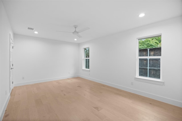 7150 Blairview Dr, Dallas, TX 75230 - unfurnished room with plenty of natural light, light wood-style flooring, a ceiling fan, and recessed lighting