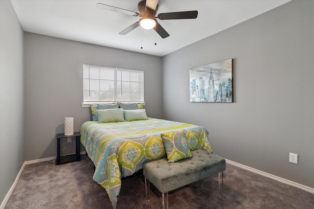 1208 Wildflower Ln, Mesquite, TX 75149 - carpeted bedroom featuring baseboards and ceiling fan