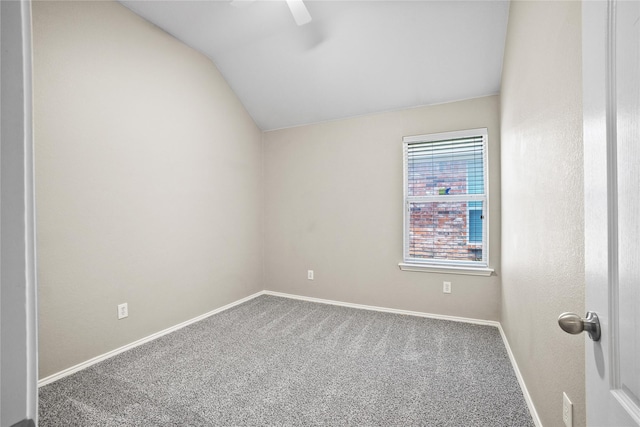 733 Atascosa Ave, Fort Worth, TX 76120 - carpeted spare room with lofted ceiling and a ceiling fan