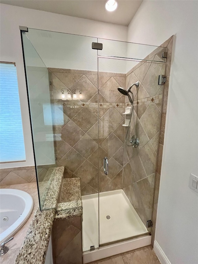 1413 Discovery Bay Dr, Frisco, TX 75036 - bathroom featuring a shower stall and a garden tub