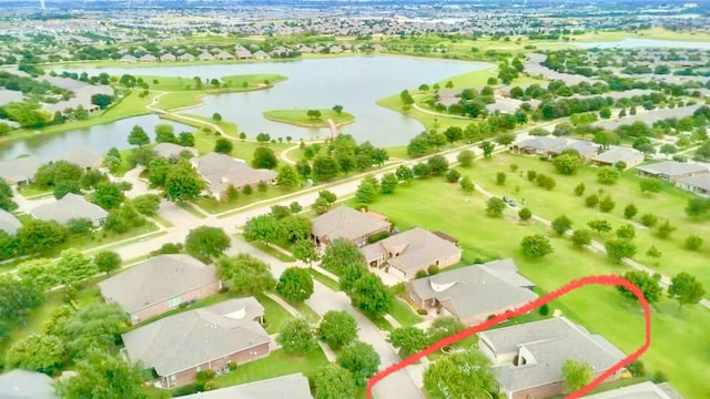 1413 Discovery Bay Dr, Frisco, TX 75036 - aerial perspective of suburban area with a nearby body of water