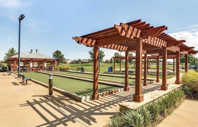 1413 Discovery Bay Dr, Frisco, TX 75036 - view of community with a bocce ball area and a pergola