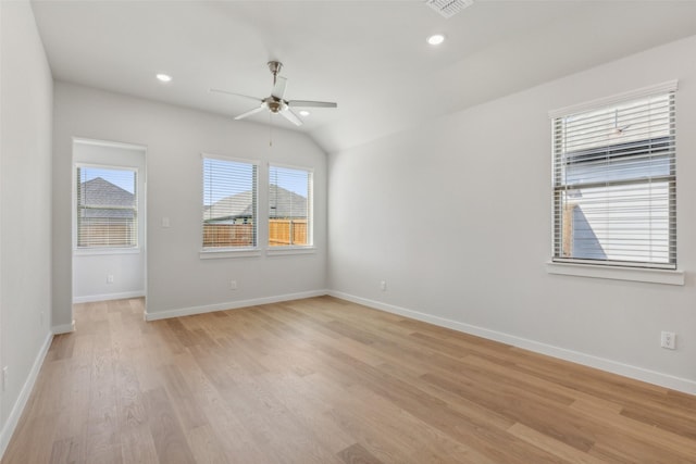 923 Hazel Dr, Lavon, TX 75166 - unfurnished room with ceiling fan, light wood-type flooring, and recessed lighting