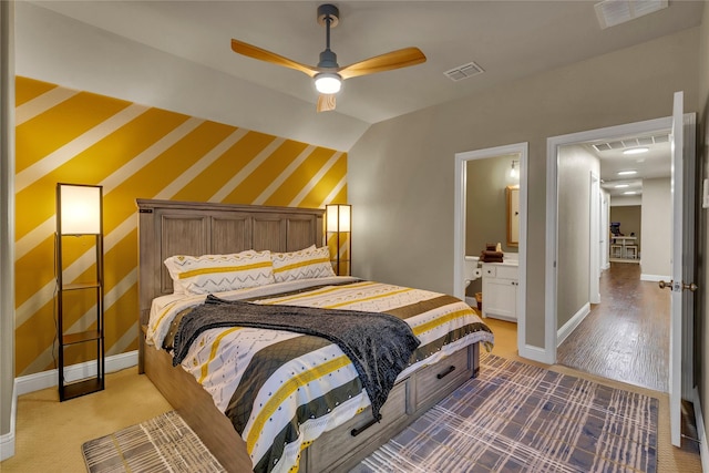 354 Loma Alta Dr, Flower Mound, TX 75022 - bedroom with wallpapered walls and a ceiling fan