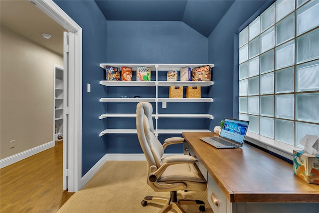 354 Loma Alta Dr, Flower Mound, TX 75022 - office space with wood finished floors and vaulted ceiling