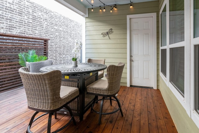 354 Loma Alta Dr, Flower Mound, TX 75022 - wooden terrace featuring outdoor dining space