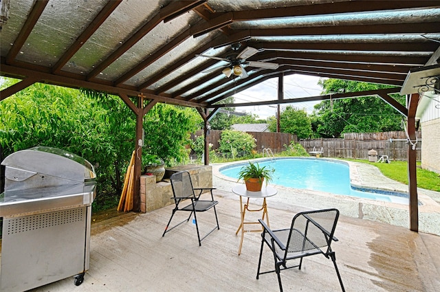 1803 Windsor Dr, Arlington, TX 76012 - view of swimming pool featuring grilling area and a fenced backyard