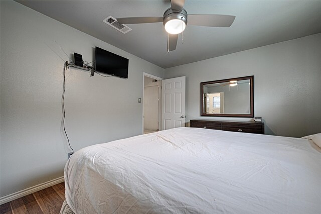 1803 Windsor Dr, Arlington, TX 76012 - bedroom featuring wood finished floors and ceiling fan