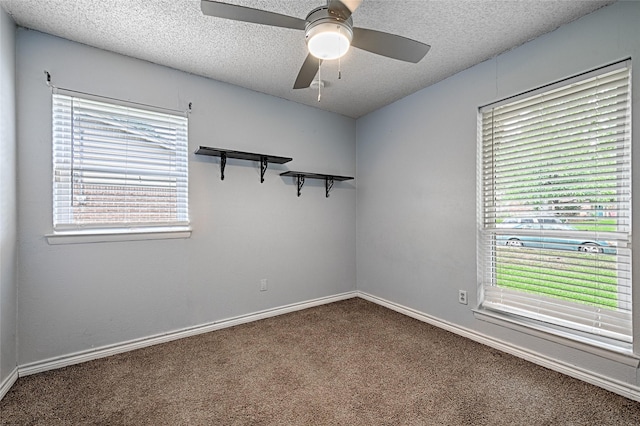 1803 Windsor Dr, Arlington, TX 76012 - unfurnished room with carpet floors, ceiling fan, and a textured ceiling
