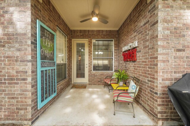 3102 Hidden Springs Dr, Corinth, TX 76210 - view of patio / terrace featuring a ceiling fan and area for grilling