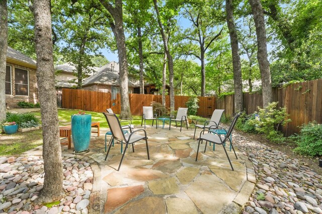 3102 Hidden Springs Dr, Corinth, TX 76210 - fenced backyard featuring a patio