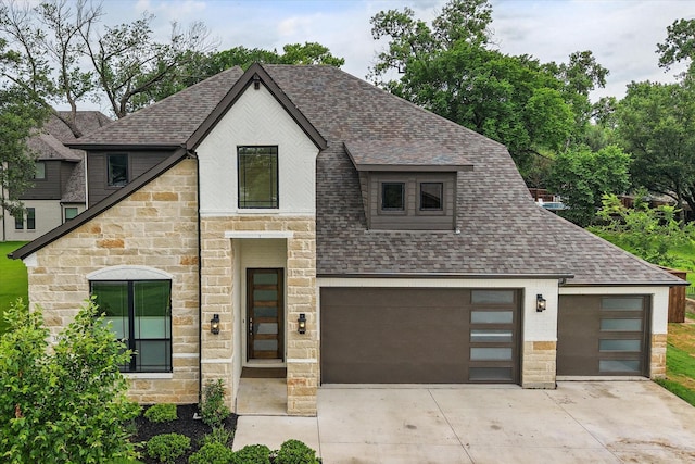 3603 High Dr, Grapevine, TX 76051 - view of front facade featuring stone siding, roof with shingles, and driveway