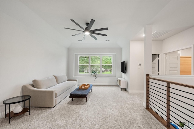 3603 High Dr, Grapevine, TX 76051 - living area featuring ceiling fan and carpet floors