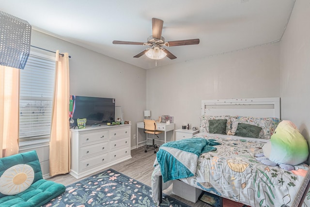 656 Bunk House Dr, Venus, TX 76084 - bedroom featuring light wood-type flooring and ceiling fan