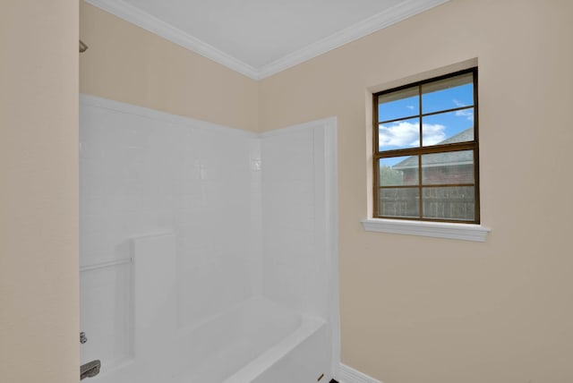 9841 Freedoms Way, Keithville, LA 71047 - full bath with shower / washtub combination and ornamental molding