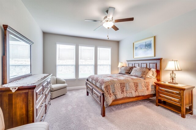 309 Savannah Ln, Oak Point, TX 75068 - bedroom featuring light carpet and a ceiling fan